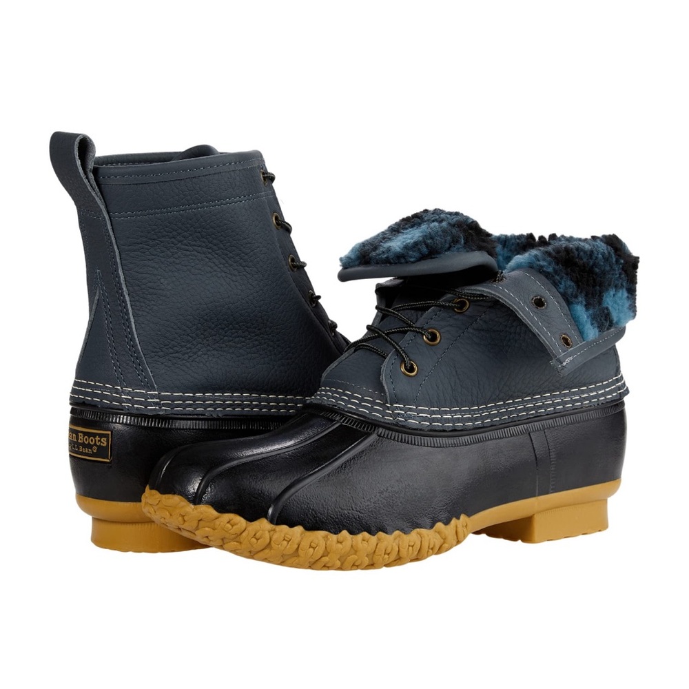 LLBean dark blue lined duck boots men’s size 7 but unisex
